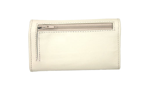 Premium Aricio Mag Native Ivory leather wallet back view showcasing fine craftsmanship and minimalist desig
