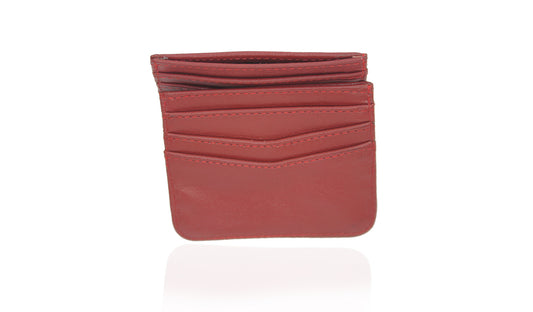 Aricio LE C red leather card holder in pocket