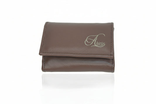 dark brown leather wallet