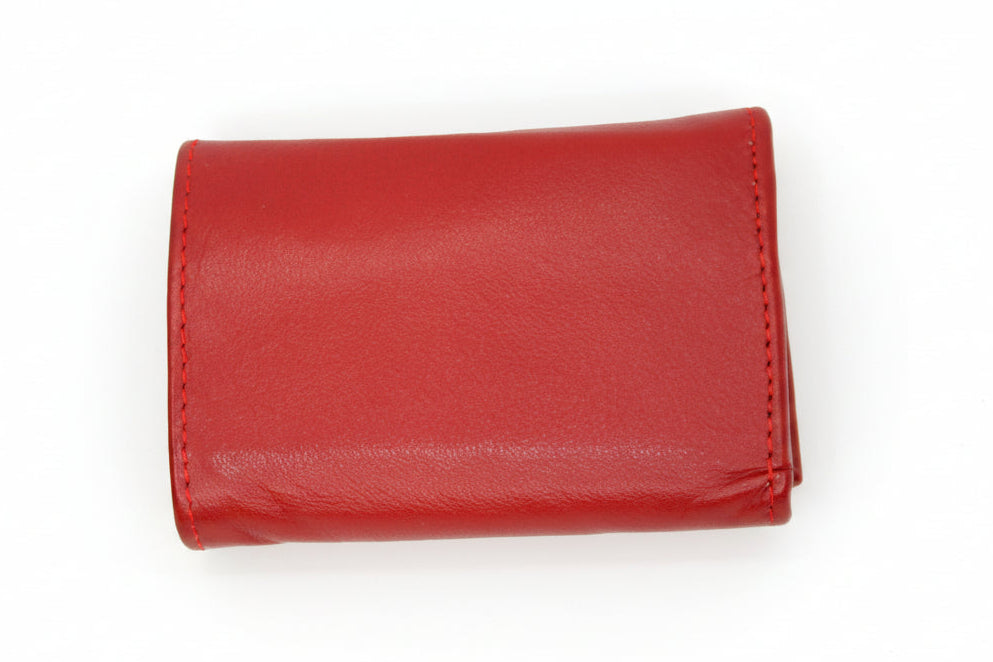 Aricio laser engraved LE Native red leather wallet collection back view