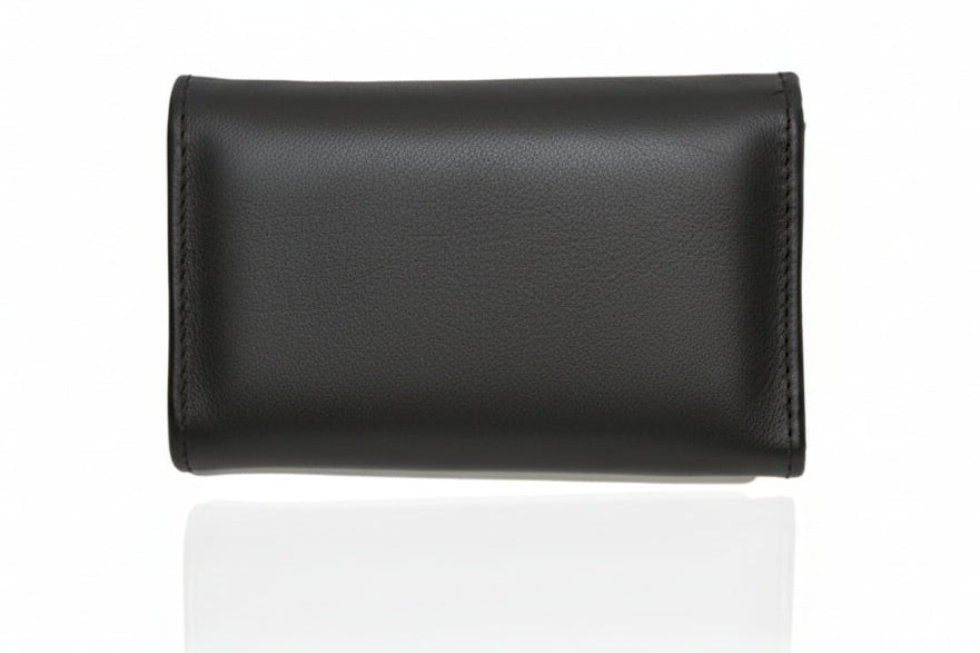 Aricio laser engraved LE Native tobacco leather wallet back view