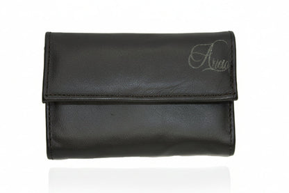 Aricio laser engraved LE Native tobacco leather wallet front view