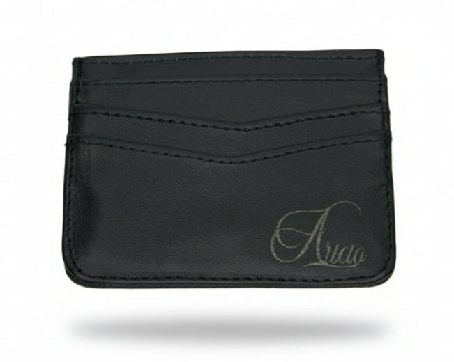 Aricio LE C black leather card holder front view