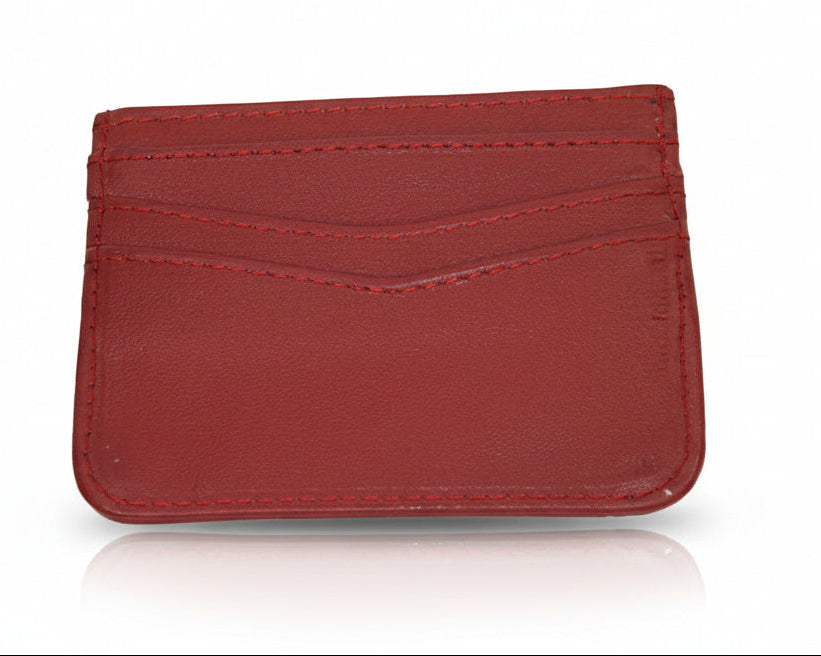 Aricio LE C red leather card holder back view