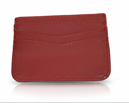 Aricio LE C red leather card holder back view