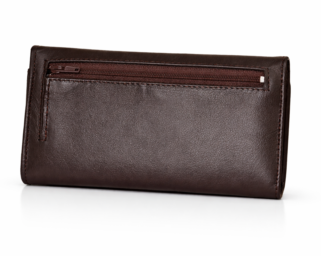 Aricio MAG Grande tobacco leather wallet back view