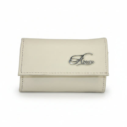 Aricio MAG ivory  unique leather wallet shown front view
