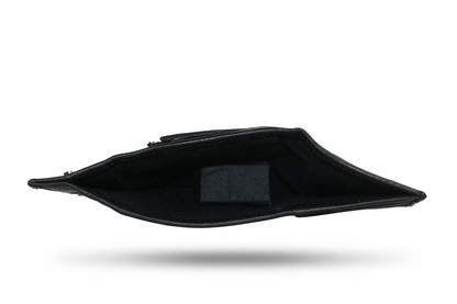 Aricio Mag Native black leather wallet shown from the top view