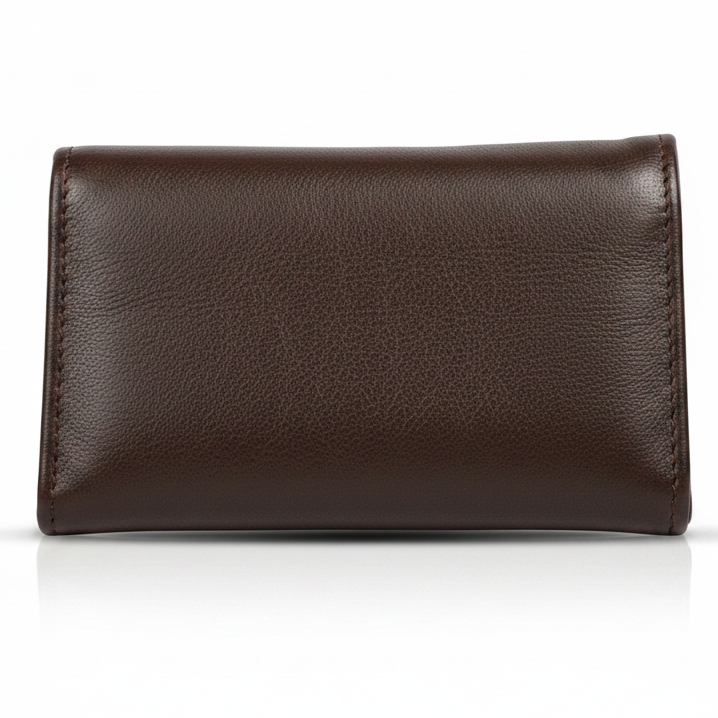 Aricio MAG Native tobacco leather wallet back view