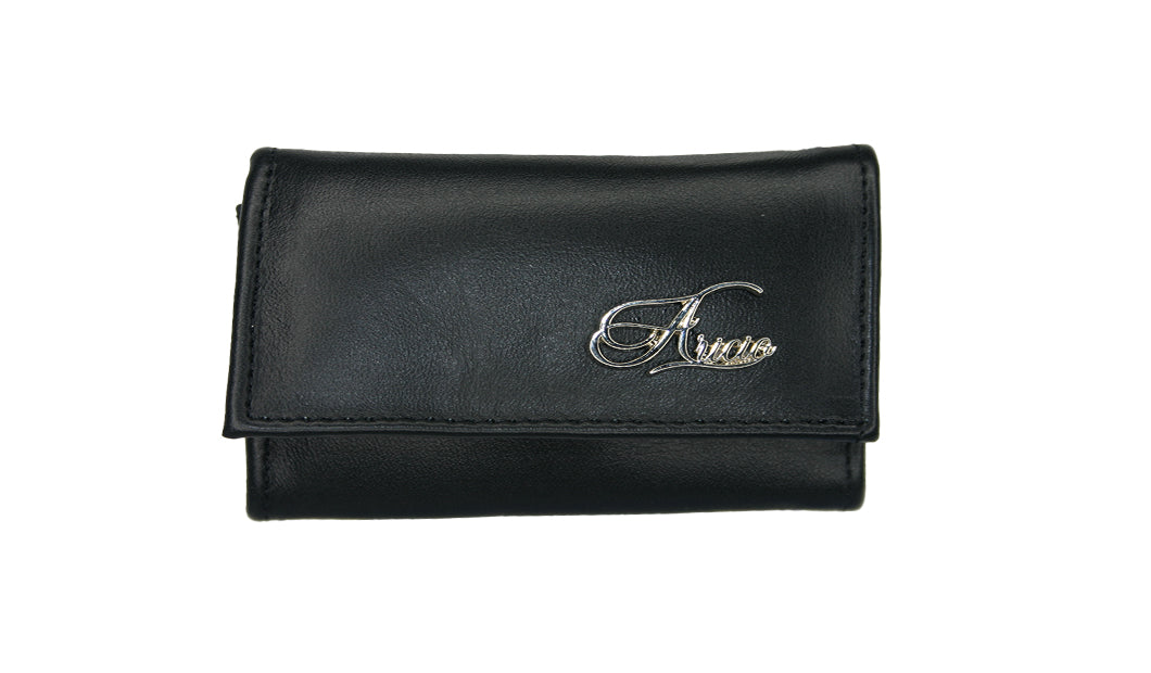 Aricio Unique Mag black leather wallet front view