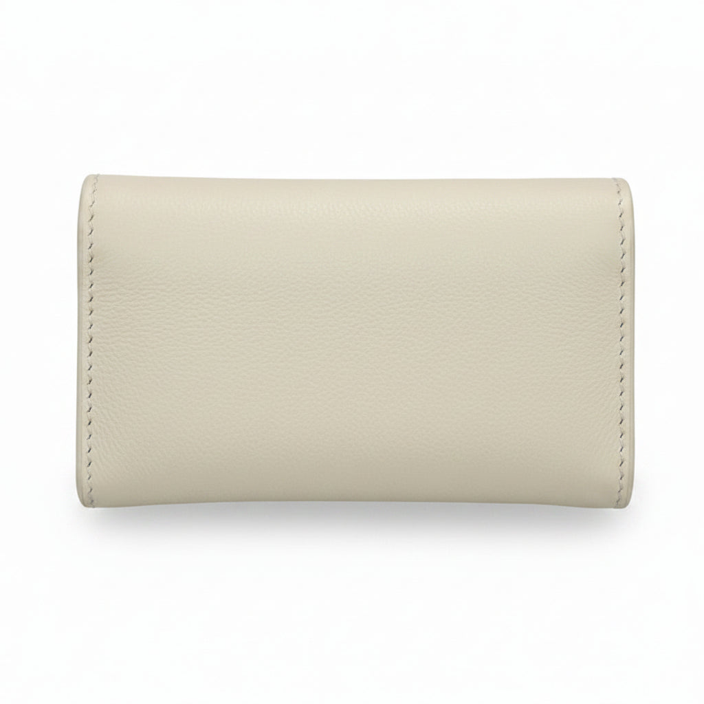 Aricio MAG unique ivory leather wallet back  view