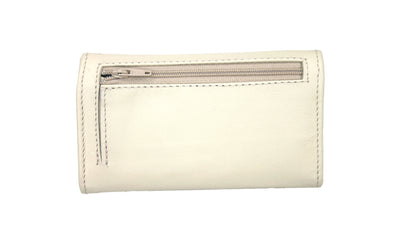 Premium Aricio Mag Native Ivory leather wallet back view showcasing fine craftsmanship and minimalist desig