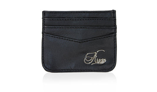 Aricio RFID protected C Card Classic black wallet front view showcasing sleek design and secure card holder feature
