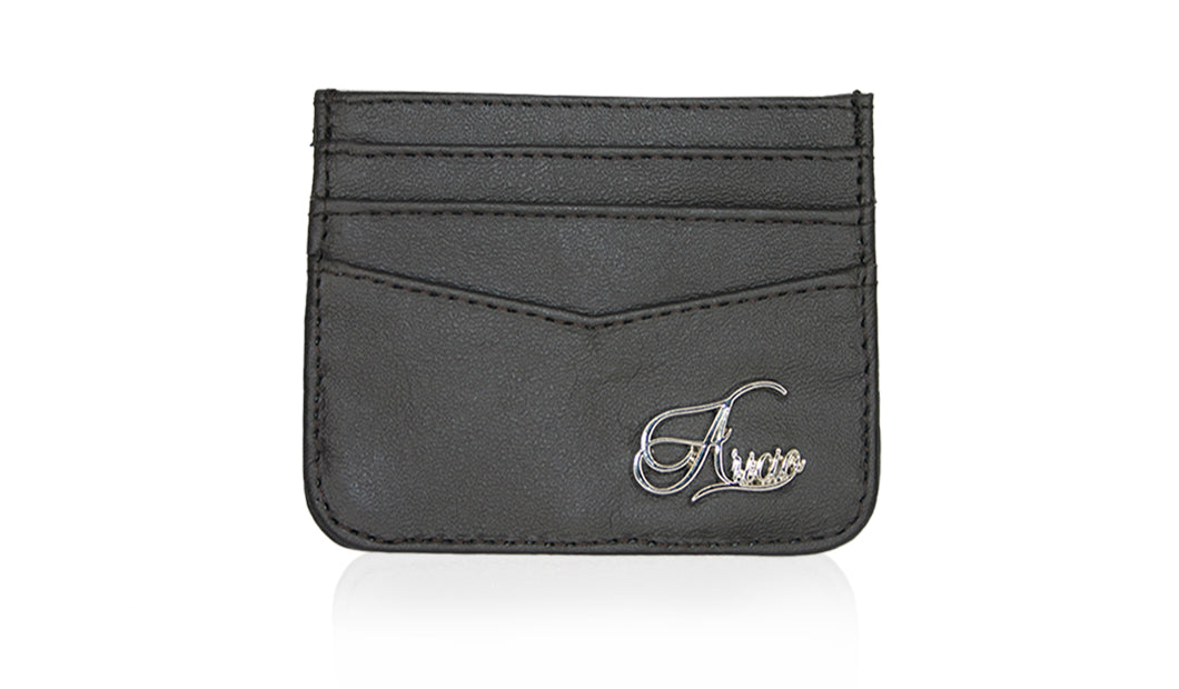 Aricio RFID classic C black card holder front view with Faraday fabric