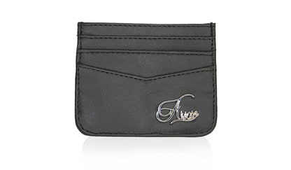Aricio RFID classic C black card holder front view with Faraday fabric