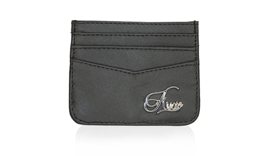 Aricio RFID classic C black card holder front view with Faraday fabric
