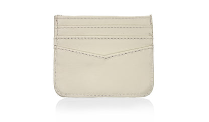 Aricio RFID classic ivory leather C card holder back view