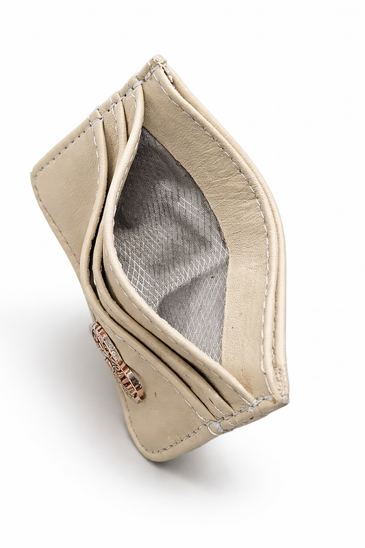 Aricio ivory MAG C leather RFID card holder wallet 