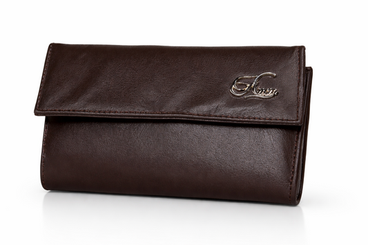Aricio handcrafted tobacco leather RFID MagSafe card holder