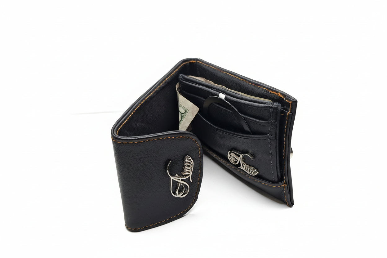 Aricio rfid Dandy MAG black leather wallet with detachable magnetic card holder