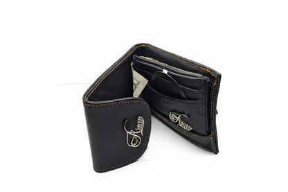 Aricio rfid Dandy MAG black leather wallet with detachable magnetic card holder